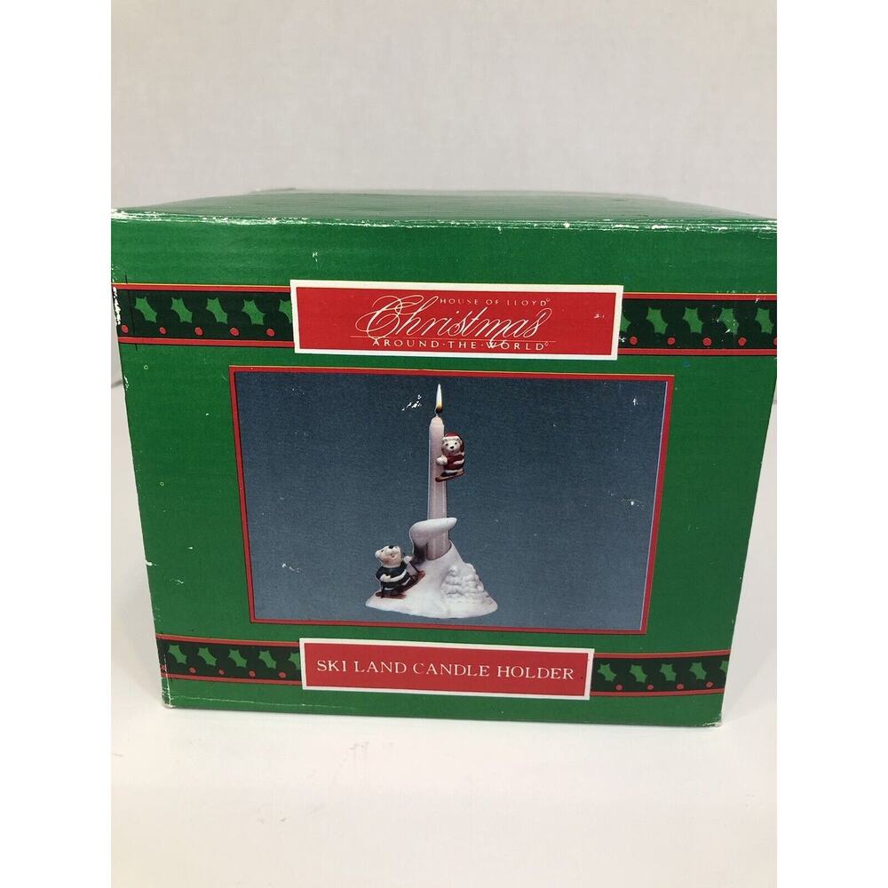 House of Lloyd Christmas Around the‎ World Ski Land Candle Holder with Taper